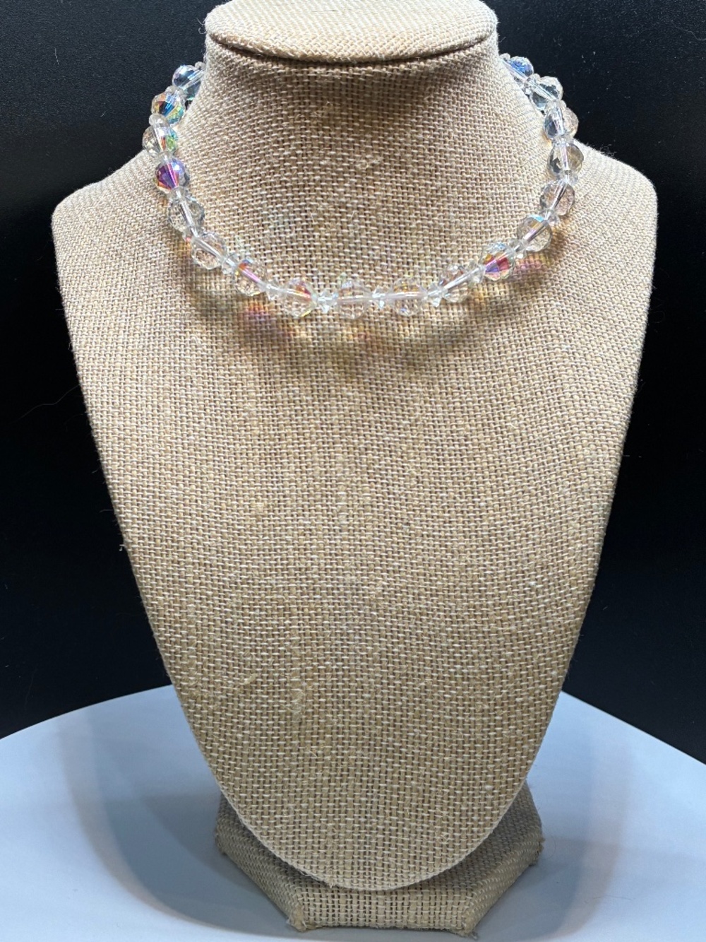 Vintage signed Laguna single strand Crystal Choker-style Necklace